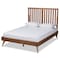 Baxton Studio Saki Mid-Century Modern Walnut Brown Finished Wood Queen Size Platform Bed 186-11136-9408-Zoro - alternate 1